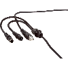 Mini-DIN Fem/Mini-DIN Mâle/RJ45 Mâle; Câble 2m (PS/2)