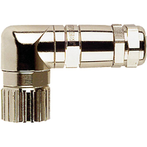 M23 Fem Coudé 12p; Bornes à souder 1mm², Ø8-14mm-Lire la description