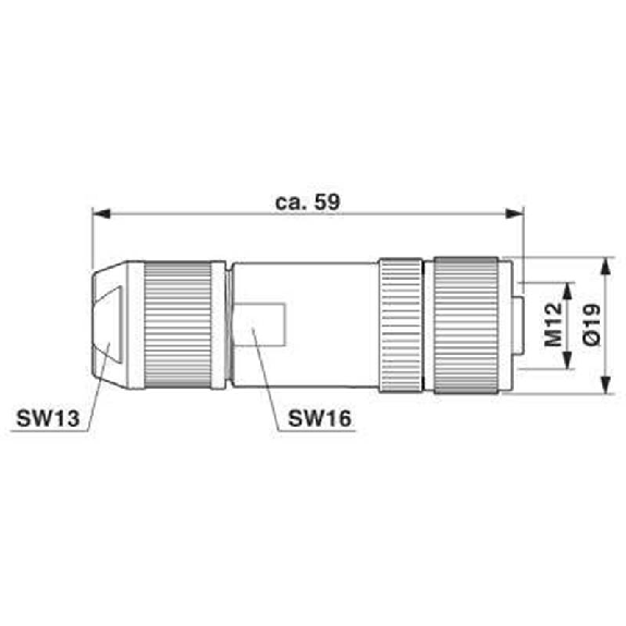 M12A Mâle Droit 8p; Ethernet CAT5; Bornes guillotines, Ø4-8mm-Lire la description