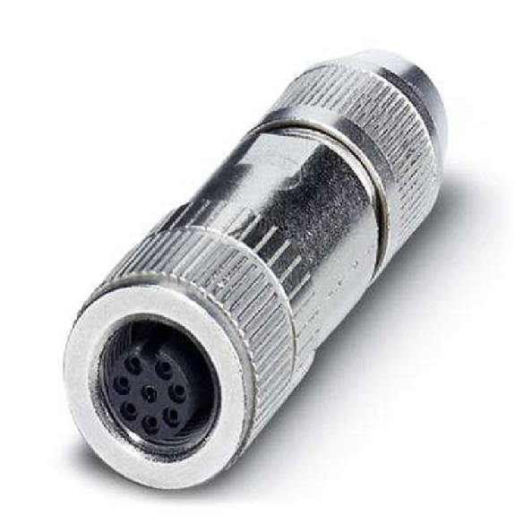 M12A Mâle Droit 8p; Ethernet CAT5; Bornes guillotines, Ø4-8mm-Lire la description