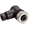 M12A Fem Coudé 5p; Bornes à vis <0.75mm², Ø3-6,5mm