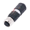 M12A Fem Droit 4p; Bornes guillotines (x4) 0.14-0.34 mm², Ø3.5-6mm