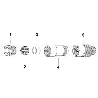M08A Fem Droit 4p; Bornes à vis, Ø3,5-5mm-Lire la description