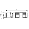 M12A Mâle Droit 3p; Bornes guillotines 0.25-0.5mm², Ø4-5.1mm