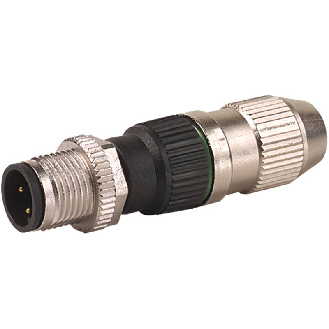 M12A Mâle Droit 3p; Bornes guillotines 0.25-0.5mm², Ø4-5.1mm-Lire la description
