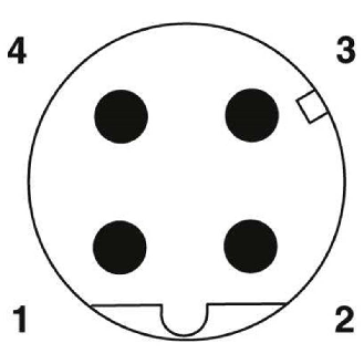M12D Mâle Droit 4p; Bornes push-in, 4-8mm Profinet-Lire la description