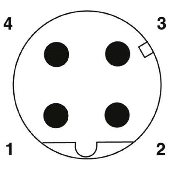 M12D Mâle Droit 4p; Bornes push-in, 4-8mm Profinet-Lire la description