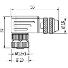 M12 Fem Coudé 8p; Bornes à vis <0.5mm², Ø6-8mm; Blindé