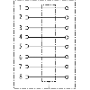 M12 Fem Coudé 8p; Bornes à vis <0.5mm², Ø6-8mm; Blindé