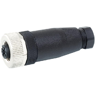 M12 Fem Droit 8p; Bornes à vis <0.5mm², Ø6-8mm-Lire la description