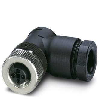 M12T Fem Coudé 4p; Bornes à vis, Ø8-10mm PG11-Lire la description