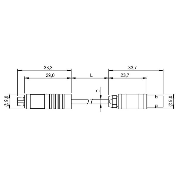 Connecteur spécial pour BCS haute température, Câble PTFE rouge, 2m-Lire la description