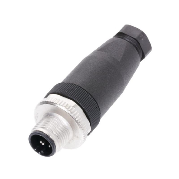 M12A Mâle Droit 5p; Bornes à vis (x5) 0.14-0.75mm², Ø4-6mm Pg7-Lire la description