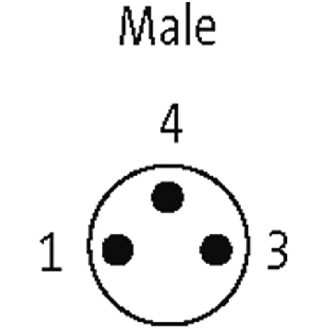 M08A Mâle Droit 3p; Bornes à souder <0.25mm², Ø3.5-5mm-Lire la description