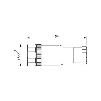 M12A Fem Droit 5p Inox; Bornes à vis 4-6mm², PG7-Lire la description