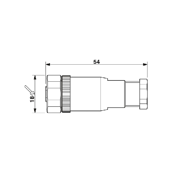 M12A Fem Droit 5p Inox; Bornes à vis 4-6mm², PG7-Lire la description