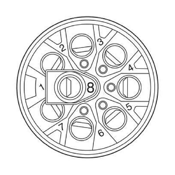 M12A Mâle Droit 8p; Bornes à vis max. 0.5mm² Pg9 6-8mm-Lire la description