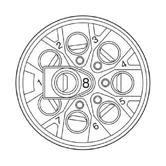 M12A Mâle Droit 8p; Bornes à vis max. 0.5mm² Pg9 6-8mm-Lire la description