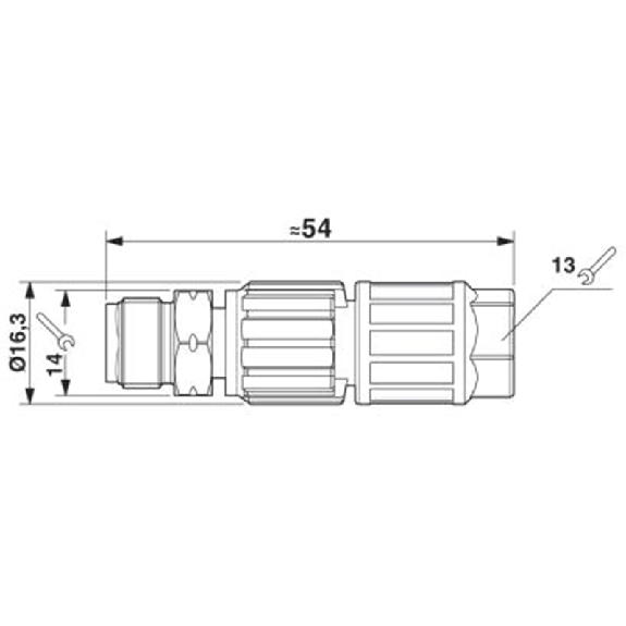 M12A Mâle Droit 4p Inox; Bornes autodénudantes <0,34mm², Ø3.5-6mm-Lire la description