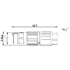 M12A Mâle Droit 4p Inox; Bornes autodénudantes <0,34mm², Ø3.5-6mm