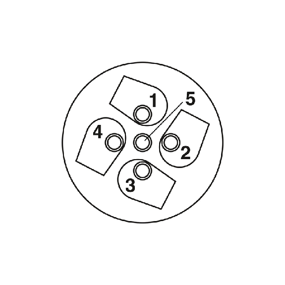 M12A Mâle Droit 5p; Bornes à vis, Ø6-8mm PG9-Lire la description