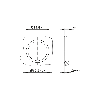 Embase paroi M12x1; M12B Fem Droit 5p/Picots de soudage