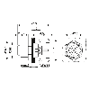 Embase paroi M12x1; M12B Fem Droit 5p/Picots de soudage
