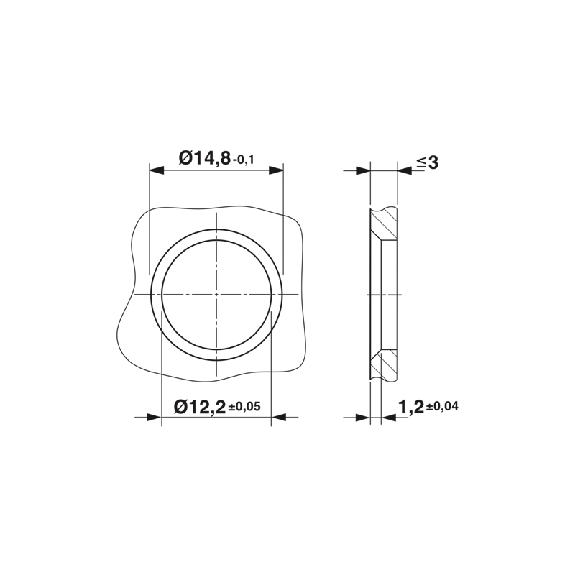 Embase paroi M12x1; M12B Fem Droit 5p/Picots de soudage-Lire la description