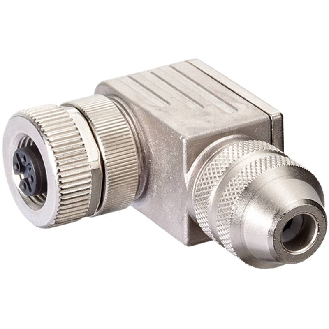 M12A Fem Coudé 5p; Bornes à vis, <0.75mm², Ø6-8mm; Blindé-Lire la description