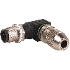 M12A Mâle Coudé 4p; Bornes guillotines 0.25-0.5mm², Ø4-5.1mm
