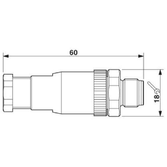 M12A Mâle Droit 5p; Bornes à vis (x5)<0,75mm², Ø6-8mm PG9-Lire la description