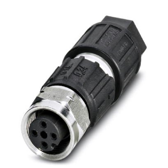 M12A Fem Droit 4p Inox; Bornes autodénudantes max. 0,34mm², Ø3.5-6mm-Lire la description