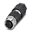 M12A Fem Droit 4p Inox; Bornes autodénudantes max. 0,34mm², Ø3.5-6mm