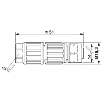 M12A Fem Droit 4p Inox; Bornes autodénudantes max. 0,34mm², Ø3.5-6mm-Lire la description