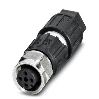 M12A Fem Droit 4p Inox; Bornes autodénudantes max. 0,34mm², Ø3.5-6mm-Lire la description
