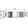 M12A Mâle Droit 5p; Bornes à vis <0.75mm², Ø4-6mm; Blindé