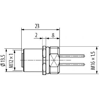 Embase M12 Mâle codé A montage frontal Fils PVC 12x0,14 1m-Lire la description