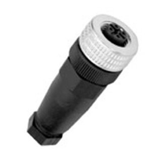 M12A Fem Droit 4p; Bornes à vis, Ø4-6mm Pg7-Lire la description