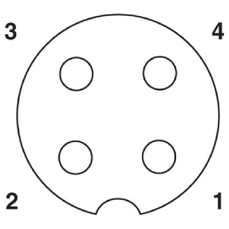 M12A Fem Droit 4p Inox; Bornes autodénudantes max. 0,75mm², Ø4-8mm-Lire la description