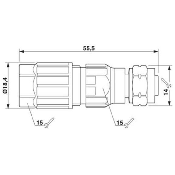 M12A Fem Droit 4p Inox; Bornes autodénudantes max. 0,75mm², Ø4-8mm-Lire la description