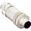 M12A Mâle Droit 8p; Bornes à vis <0.5mm², Ø6-8mm; Blindé