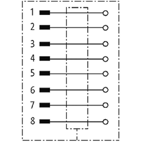 M12 Mâle Coudé 8p; Bornes à vis <0.5mm², Ø6-8mm; Blindé-Lire la description