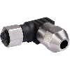 M12A Inox V2A Fem Coudé 4p; Bornes guillotines 0.25-0.5mm², Ø4-5.1mm