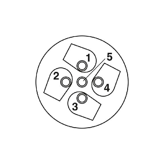 M12A Fem Droit 5p; Bornes à vis, PG9-Lire la description