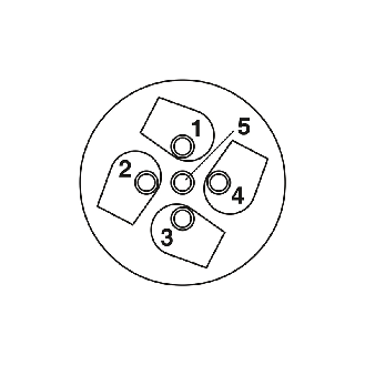 M12A Fem Droit 5p; Bornes à vis, PG9-Lire la description