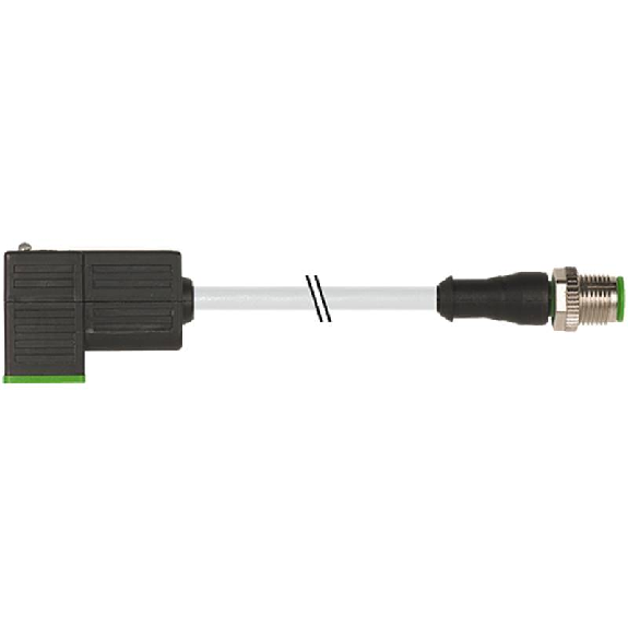 EV Forme C 8mm 24V LED+ATP/M12 Mâle Droit; PUR 3x0.75 Gris 0.3m-Lire la description