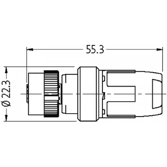 M12 Fem Droit 4p Bornes rapides 0,5-1,0mm²-Lire la description