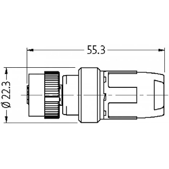 M12 Fem Droit 4p Bornes rapides 0,5-1,0mm²-Lire la description