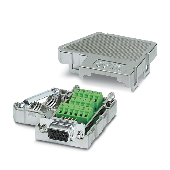 Connecteur mâle SUB-D, 15 pôles, femelle; Bornes à vis-Lire la description