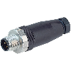 M12A Inox V4A Mâle Droit 5p Bornes à vis <0.75mm², Ø6-8mm